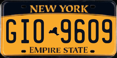 NY license plate GIO9609