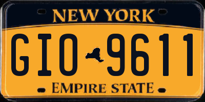 NY license plate GIO9611