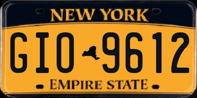 NY license plate GIO9612