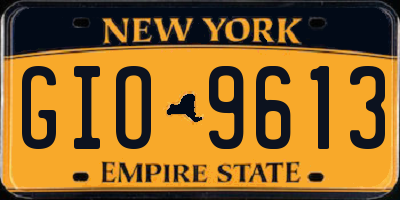 NY license plate GIO9613