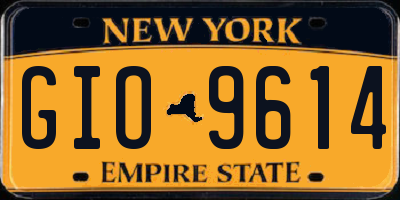 NY license plate GIO9614