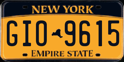 NY license plate GIO9615