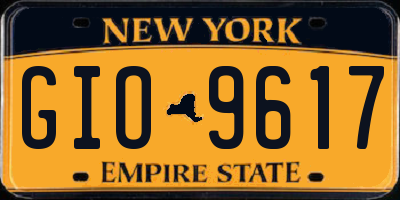NY license plate GIO9617