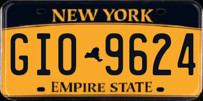NY license plate GIO9624