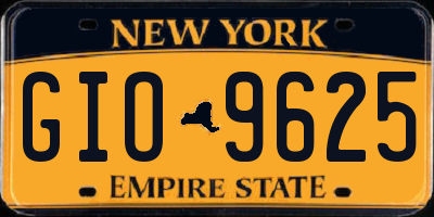 NY license plate GIO9625