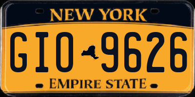 NY license plate GIO9626