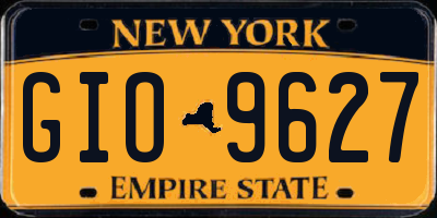 NY license plate GIO9627