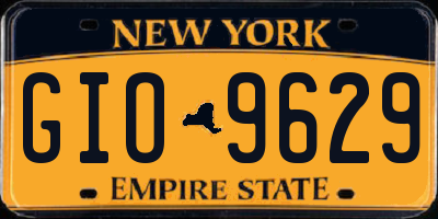 NY license plate GIO9629