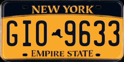 NY license plate GIO9633