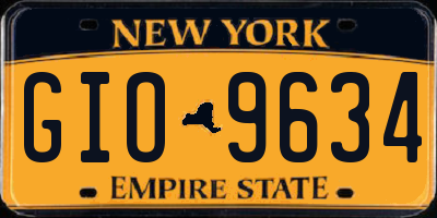 NY license plate GIO9634