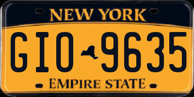 NY license plate GIO9635