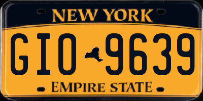 NY license plate GIO9639