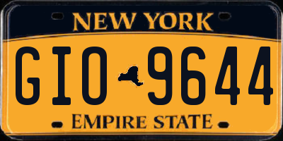 NY license plate GIO9644