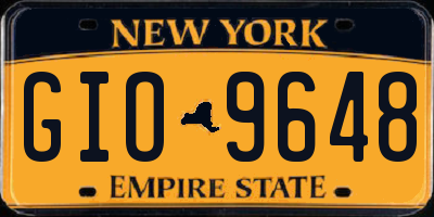 NY license plate GIO9648