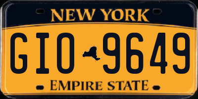 NY license plate GIO9649