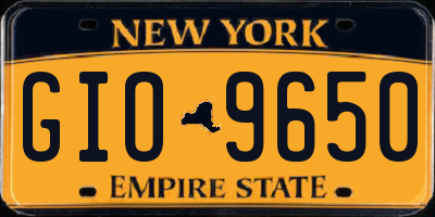 NY license plate GIO9650