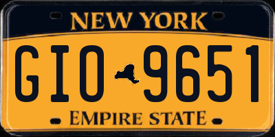 NY license plate GIO9651