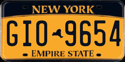 NY license plate GIO9654