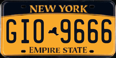 NY license plate GIO9666