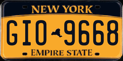 NY license plate GIO9668