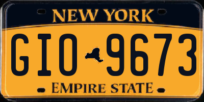 NY license plate GIO9673