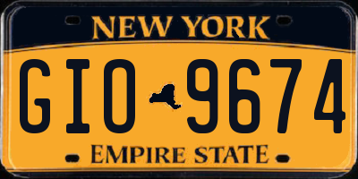 NY license plate GIO9674
