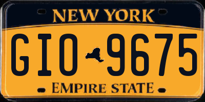 NY license plate GIO9675