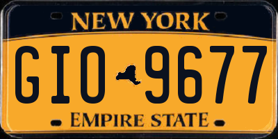 NY license plate GIO9677