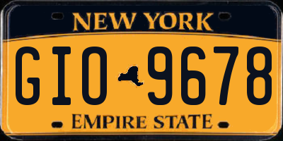 NY license plate GIO9678