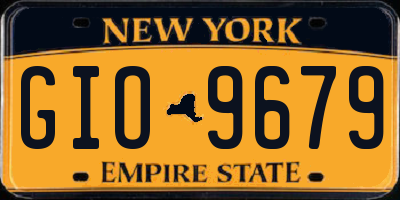 NY license plate GIO9679