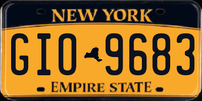 NY license plate GIO9683