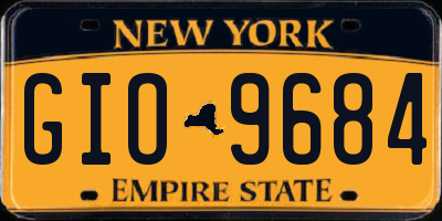 NY license plate GIO9684