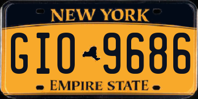 NY license plate GIO9686