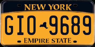 NY license plate GIO9689