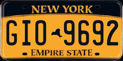 NY license plate GIO9692