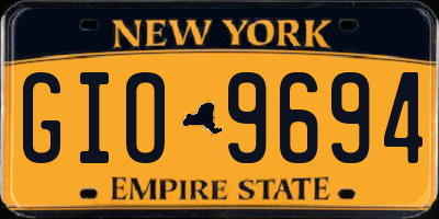 NY license plate GIO9694