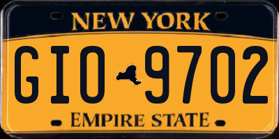 NY license plate GIO9702