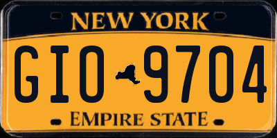 NY license plate GIO9704