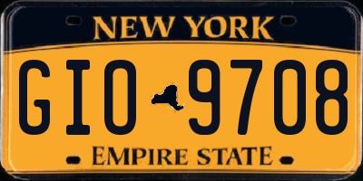NY license plate GIO9708