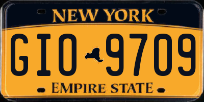NY license plate GIO9709