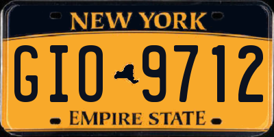 NY license plate GIO9712