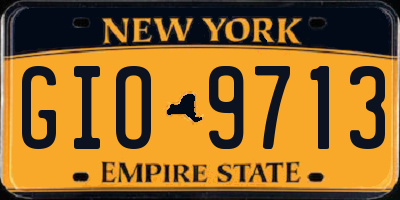 NY license plate GIO9713