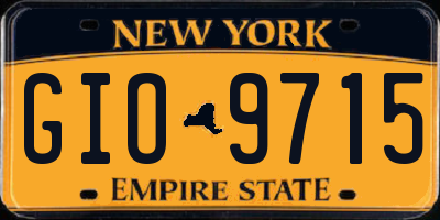 NY license plate GIO9715