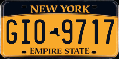 NY license plate GIO9717