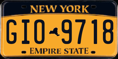 NY license plate GIO9718