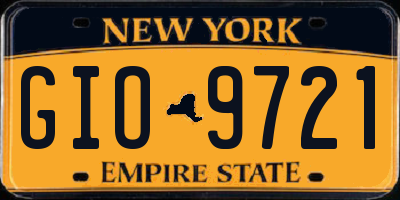 NY license plate GIO9721