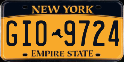 NY license plate GIO9724