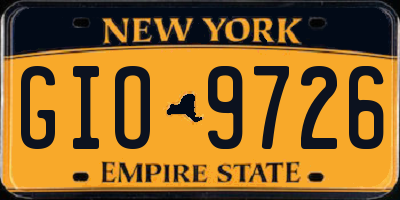 NY license plate GIO9726