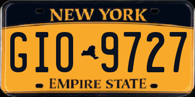 NY license plate GIO9727
