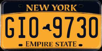 NY license plate GIO9730